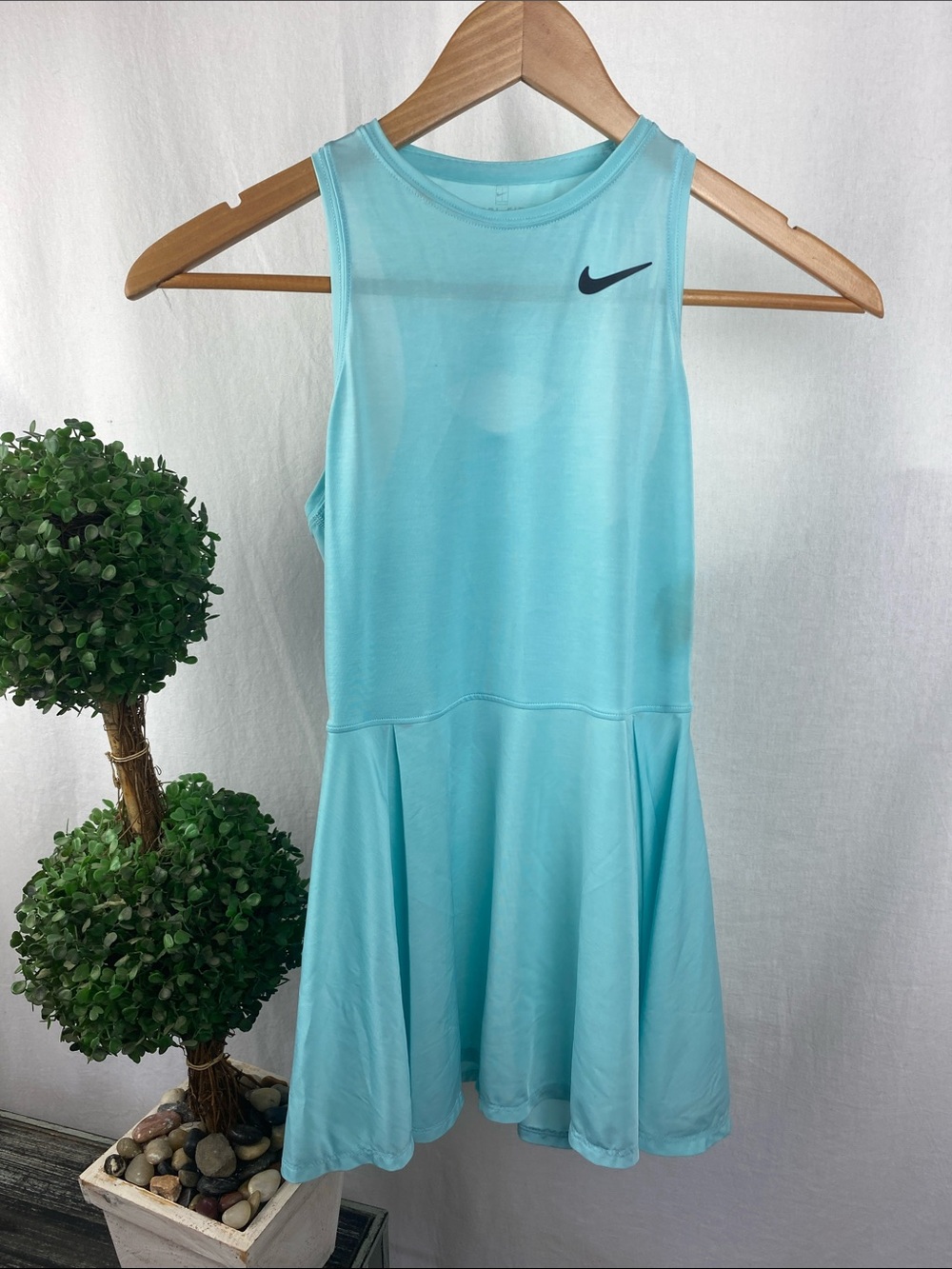 Nike Pale Baby Blue Sleeveless Mini Sport Athletic Dress XS